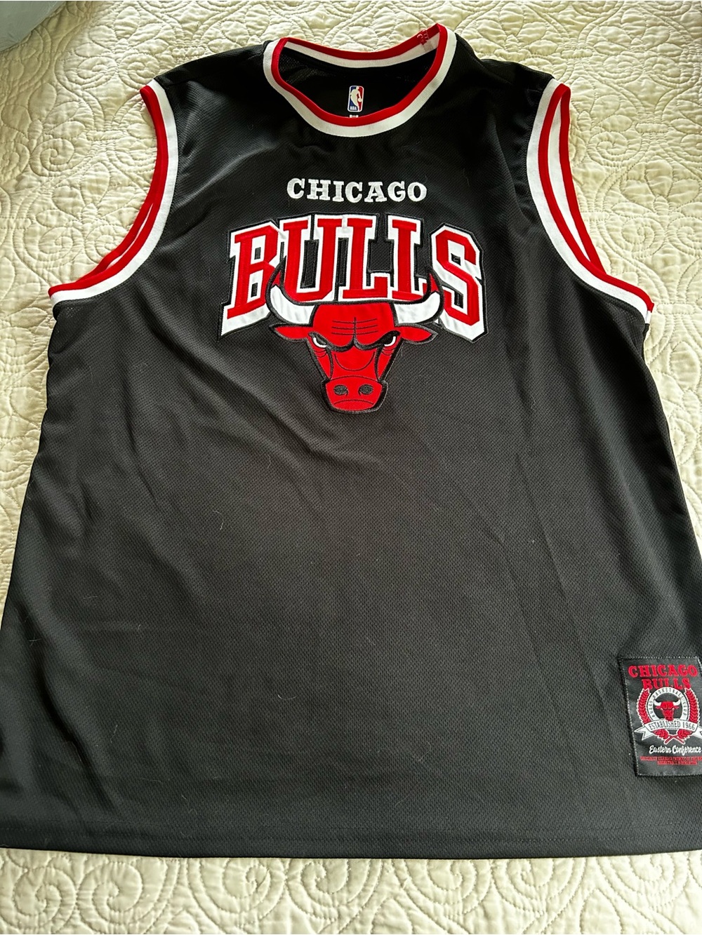 NBA Chicago Bulls Black Red White Sleeveless Jersey